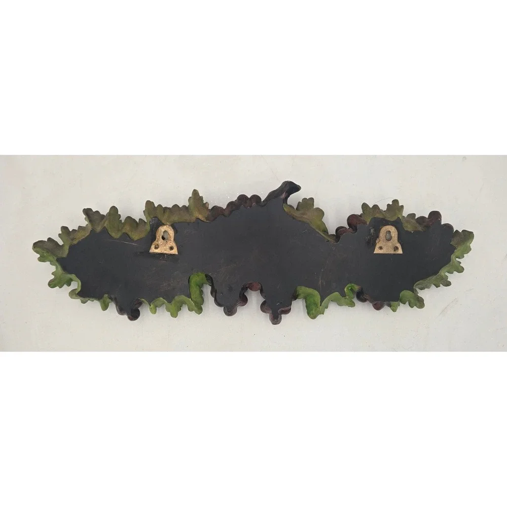 Vintage Grape Cluster Wall Plaque 3D Fruit Resin Decor Purple Green